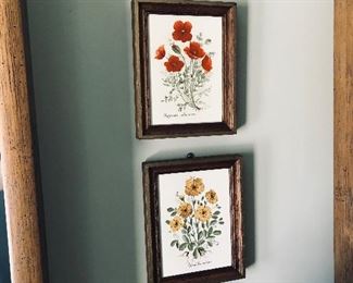 Pair of small Floral Prints -- $10