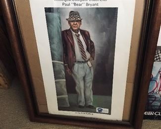 Framed Bear Bryant Print (Winningest Collegiate Coach) -- $80