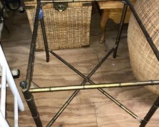 Bamboo style & Glass Table -- $35