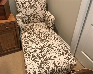 Brown Floral Chaise Lounge -- $150