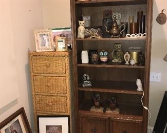 Wicker Lingerie Chest -- $75                                                  Large Pine Finish Bookcase with Storage -- $95