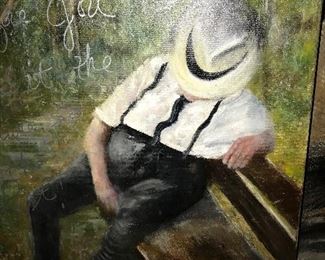 Painting of Man on a Bench by Kathy Ward -- $50