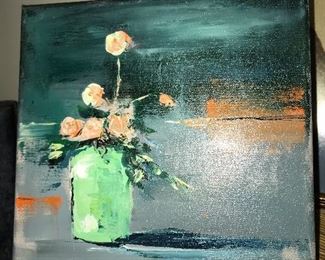 Flowers in Green Vase by Kathy Ward -- $60