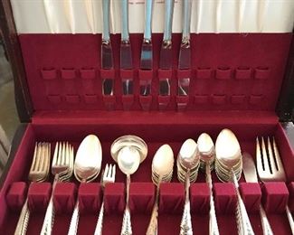 Holmes & Edwards Silver Plated Flatware in Case
(59 pieces) --$95
