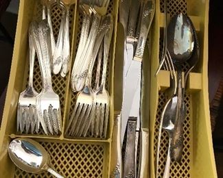 Set of Oneida Silver Plated "Queen Bess" Flatware in a Tray (51 pieces) -- $65