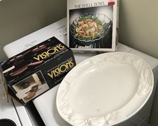 Visions Cookware -- $10                                                            Large White Platter -- $20