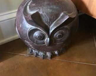 Round Wooden Owl -- $20