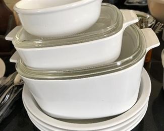 GROUP LOT White Corning Ware (7 pieces) -- $20