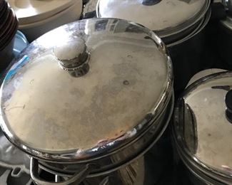 GROUP LOT of 2 Cook Pots with Steamers -- $20