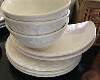GROUP LOT of white bowls & plates -- $10