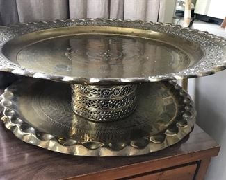 Footed India Brass Tray -- $35