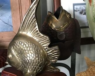 PAIR of 2 Brass Fish -- $15