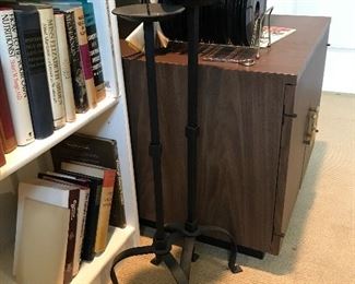PAIR of Black Iron Candle Stands -- $40