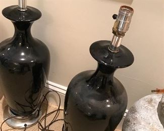 Pair of Black Jar Lamps -- $50