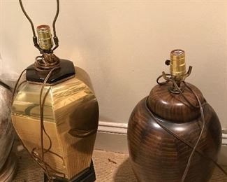 Brass Jar Lamp -- $20                                                            Wooden Jar Lamp -- $20
