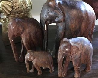 Set of 4 Wooden Elephants -- $20