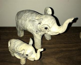 Pair of Carved Elephants -- $10