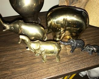GROUP LOT of Brass Elephants -- $15
