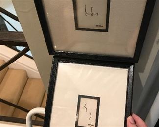 Pair of Line Drawings by S E John -- $20
