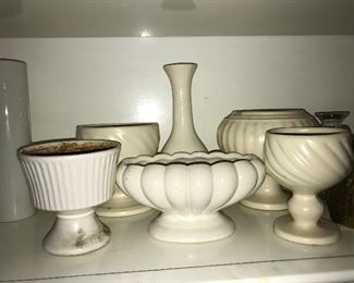GROUP LOT of 5 Pieces of White Pottery (some is Hull) -- $30