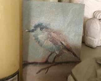Oil on Board of Bird by Kathy Ward ( 5 x 7) -- $15