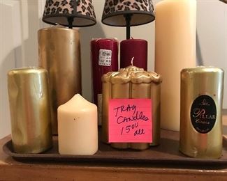 TRAY LOT Decorative Candles -- $15