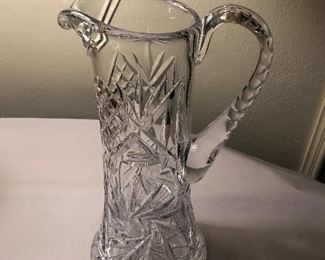 Cut glass pitcher