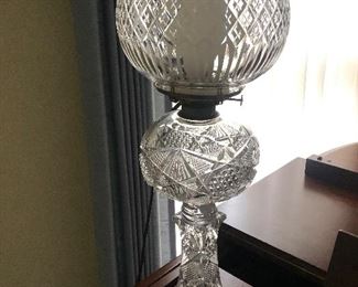 Beautiful cut glass banquet lamp