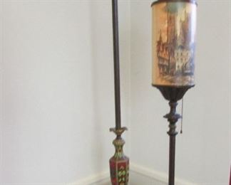 2 Art Deco Floor Lamps 64 " high & yes they work