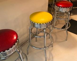 50s diner style soda fountain bar stools!