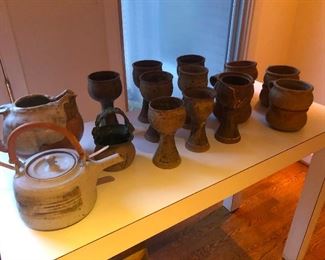 Clay goblets for drinking mead in Medieval England