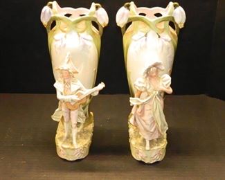 Pair Art Nouveau Vases