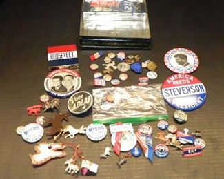 Political Items - Kennedy, Johnson, Roosevelt, Adai Stevenson