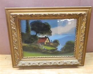 Reverse Painted Lake House 