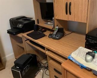 #45 Laminate Desk w/hutch w/printer stand $25.00