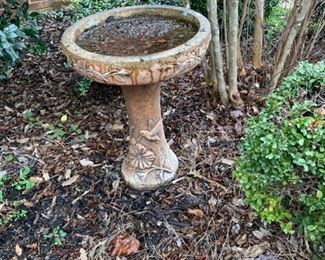 #55 concrete bird feeder 20"T $30.00