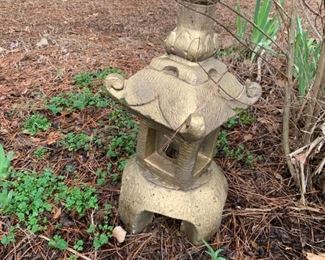#63 Gold Painted concrete Pagoda 24" Tall $30.00