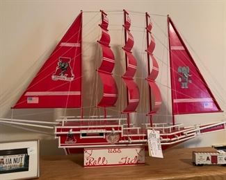 #39 Alabama uss Wooden Model Ship 46x26x7 $50.00