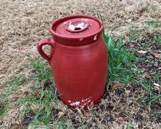 #73 red painted churn $30.00