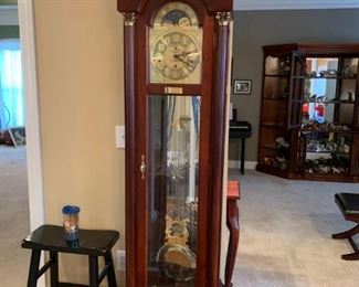 #3 Ridgeway Grandfather Clock w/3 weights 19x12x74- as is bottom $200.00