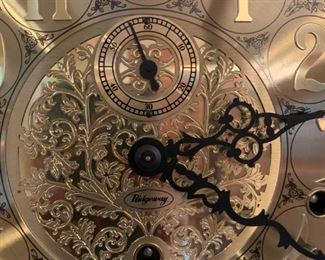 #3 Ridgeway Grandfather Clock w/3 weights 19x12x74- as is bottom $200.00