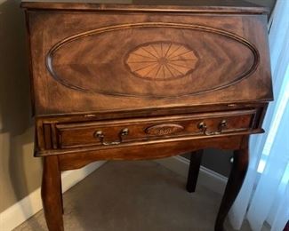 #10 Wood Drop Front Secretary Desk w/inlay 32-16x28x42 $150.00