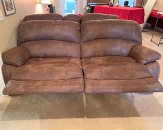 #15 Ashley Microfiber Brown Double Recliner sofa 90" Long $225.00