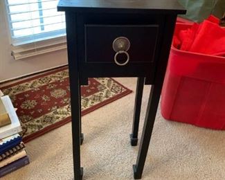 #20 Black Side Table 12x9x27 w/1 drawer $25.00