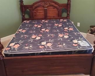 #22 Bassett Queen Cannonball Headboard/Footboard w/rails $125.00
#23 Serta Spinal Support Queen Mattress/Box springs $75.00