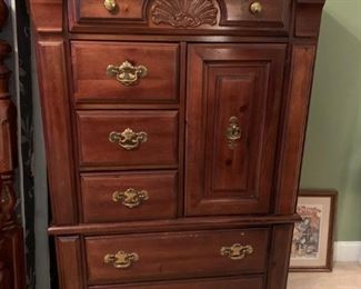 #24 Bassett Bachelors Chest w/6 drawers & 1 door 40x19x62 $175.00