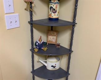 #30 5 shelf gray corner shelf 13x13x56 $35