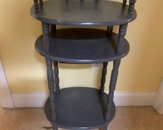 #32 3 shelf Gray Painted Telephone Table 16x28 $35.00
