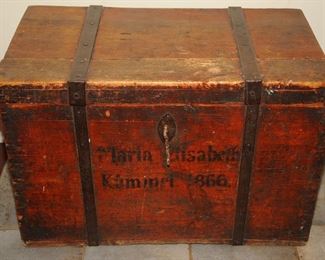 [91] 1866 IMMIGRANTS TRUNK   $300.00 LOCAL PICK UP ONLY 