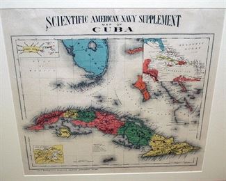 [74] SCIENTIFIC AMERICAN NAVY 1898 SUPPLEMENT MAP OF CUBA ~ COLTON, OHMAN ~ SPANISH AMERICAN  WAR  $200.00